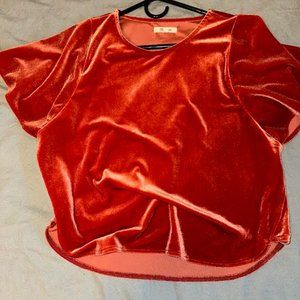 Velvet Flutter Sleeve Madewell Top